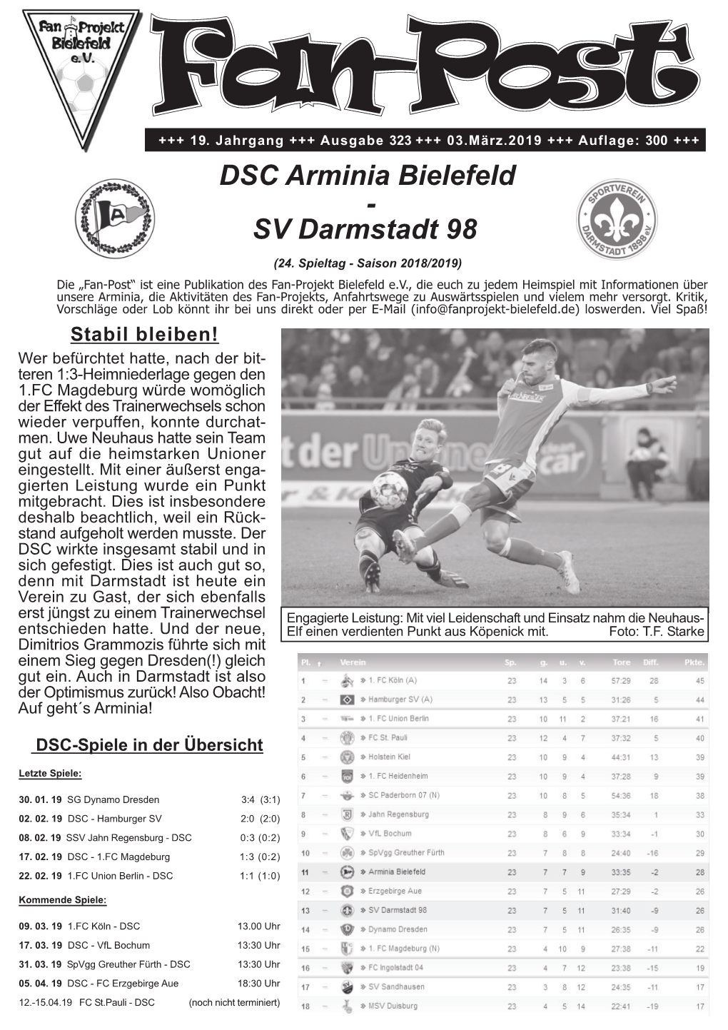 DSC Arminia Bielefeld - SV Darmstadt 98