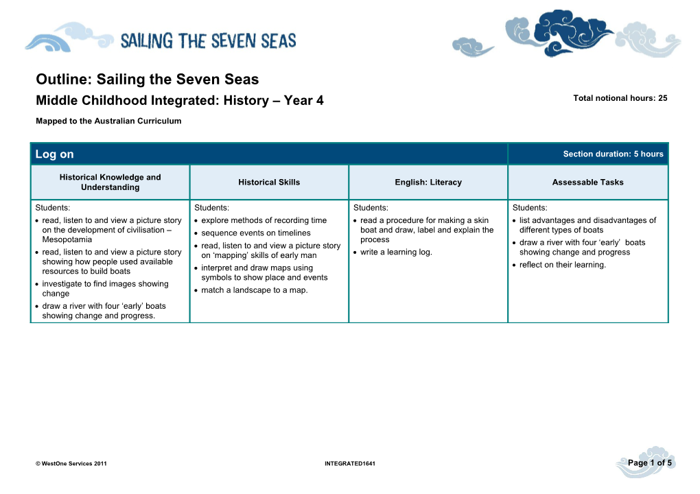 Outline: Sailing The Seven Seas