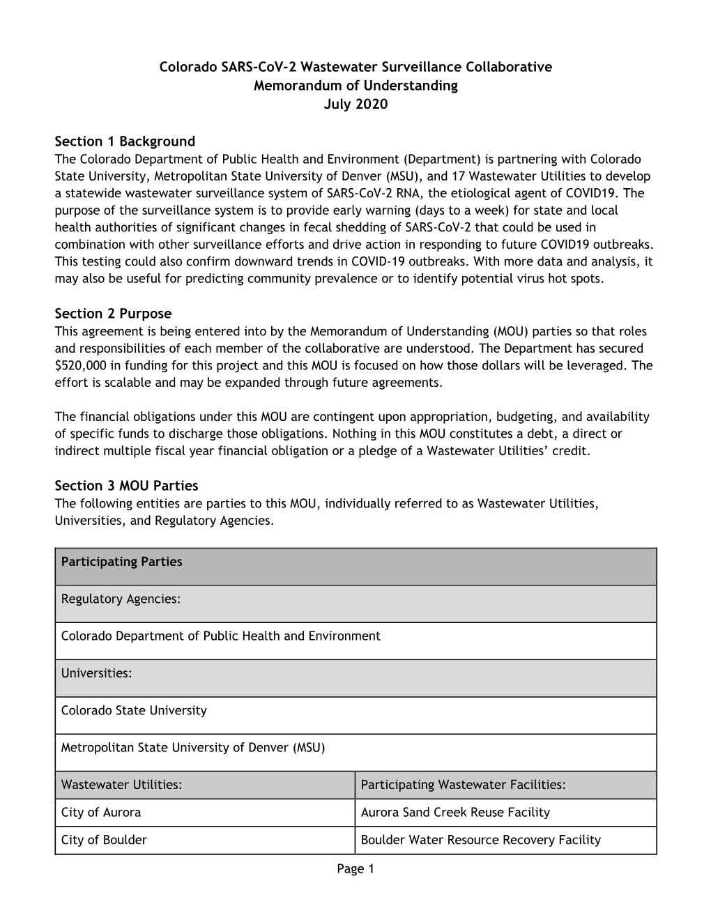 Wastewater Surveillance Collaborative MOU FINAL