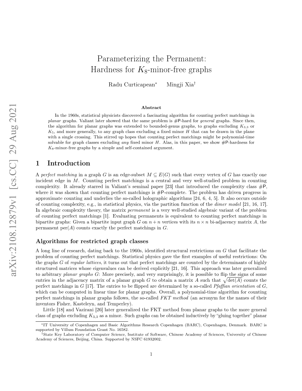 Arxiv:2108.12879V1 [Cs.CC] 29 Aug 2021