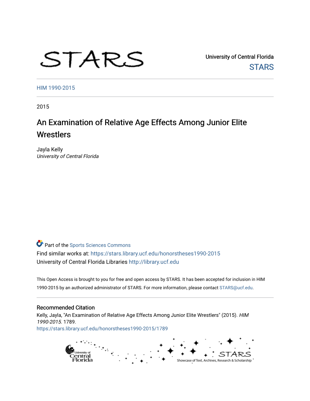 An Examination of Relative Age Effects Among Junior Elite Wrestlers