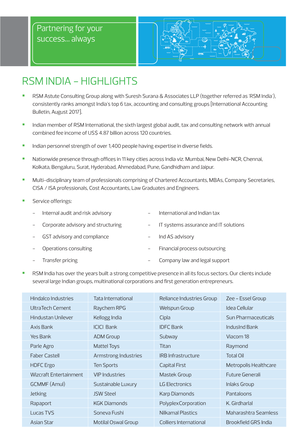 Rsm India - Highlights