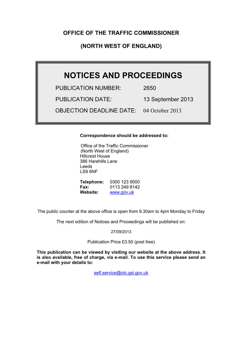 Notices and Proceedings