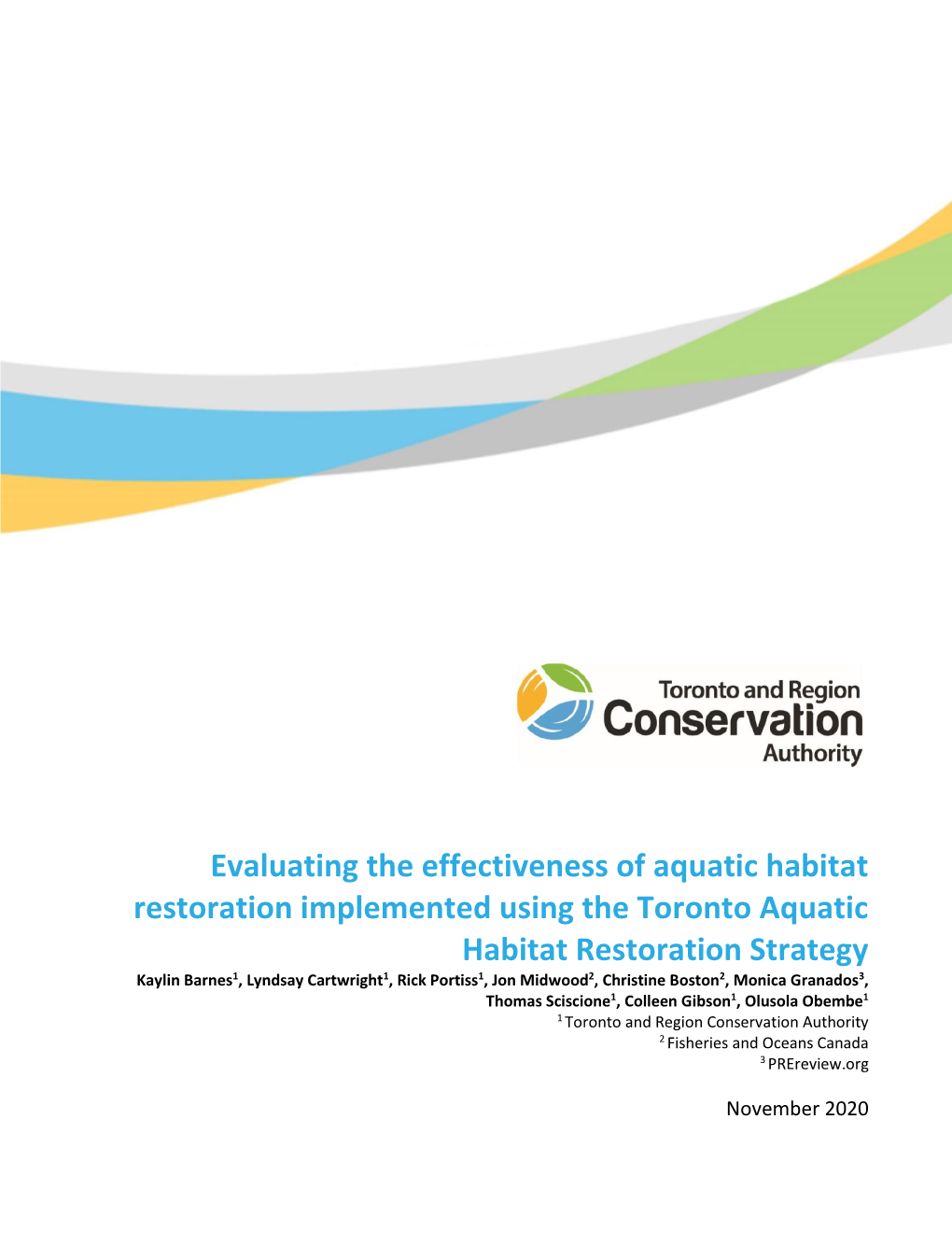 Evaluating the Toronto Waterfront Aquatic Habitat Restoration Strategy