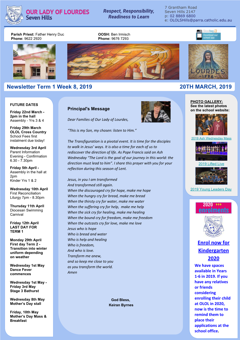 2019 Term 1 Week 8 Newsletter