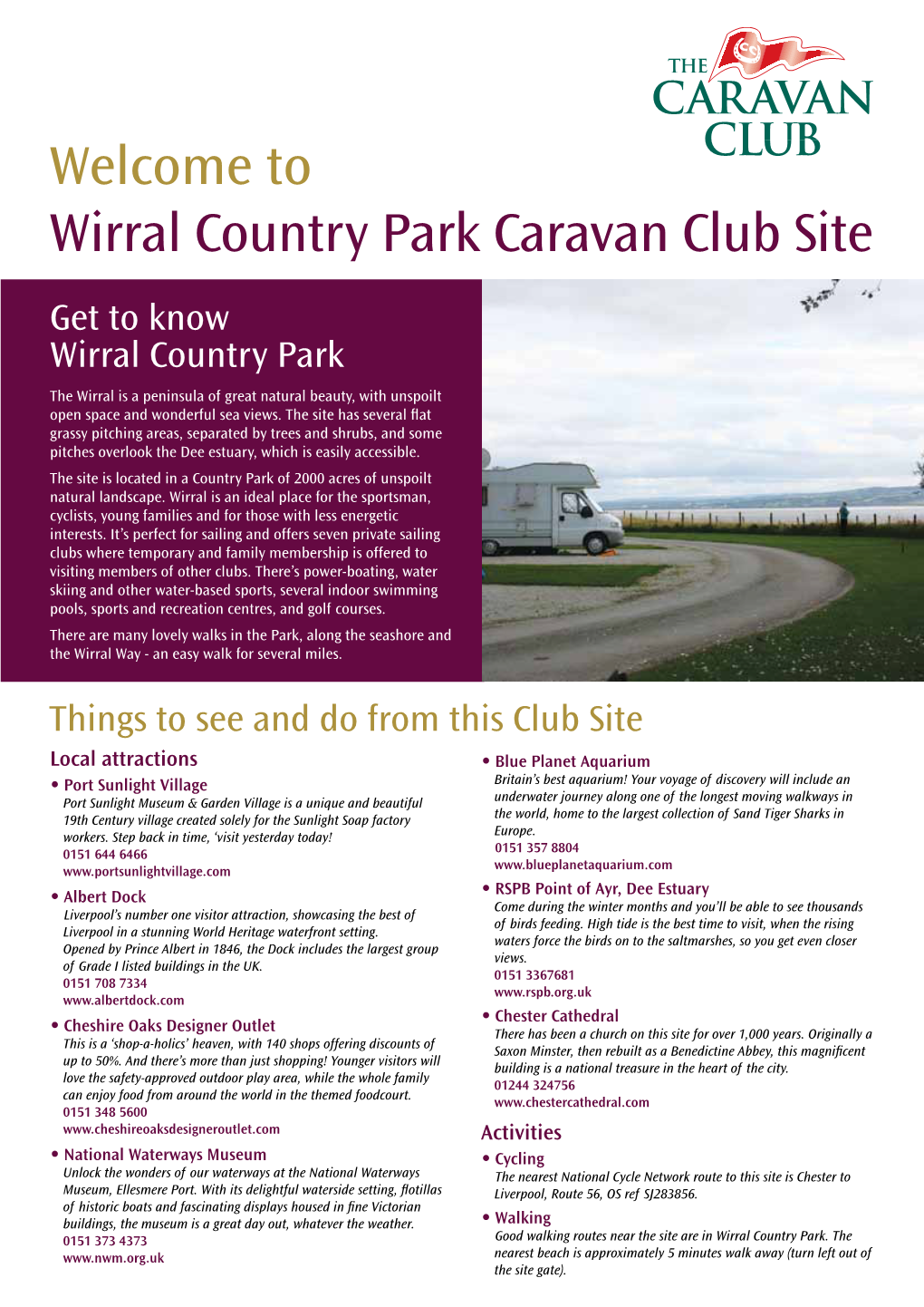 Welcome to Wirral Country Park Caravan Club Site