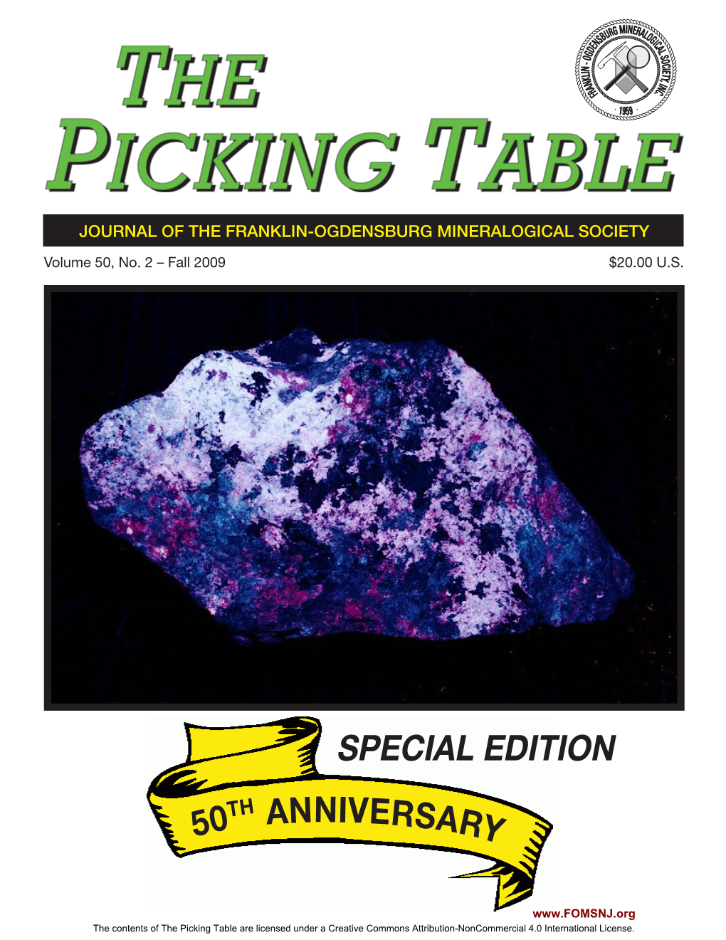 The Picking Table Volume 50, No. 2 – Fall 2009
