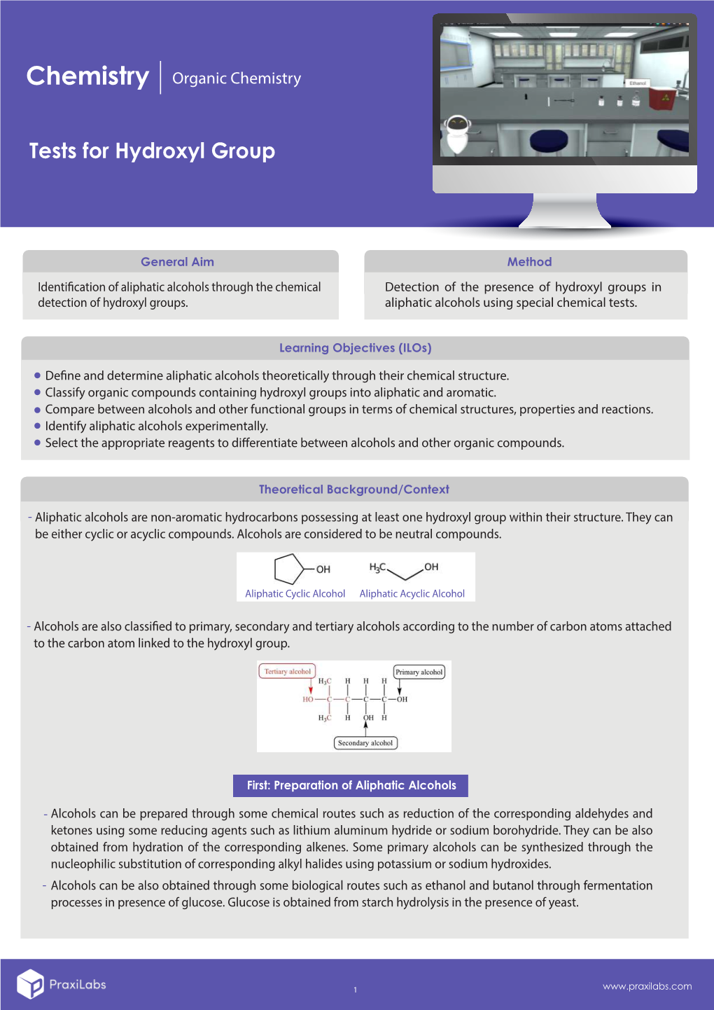 Organic Chemistry Tests for Hydroxyl Group