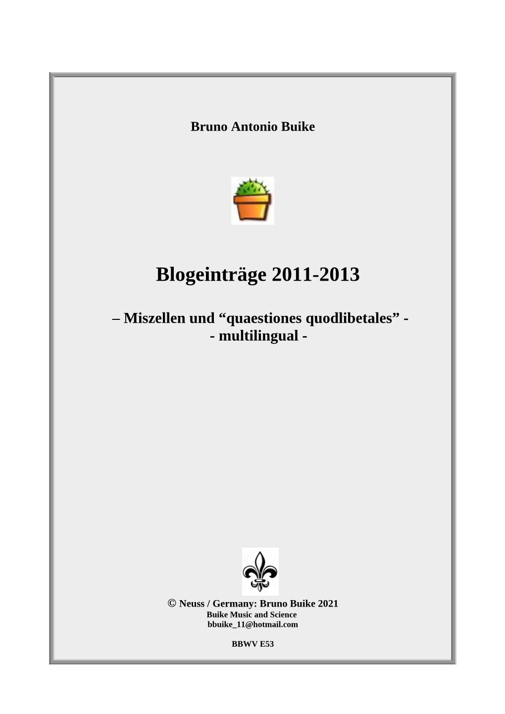 Blogeinträge 2011-2013