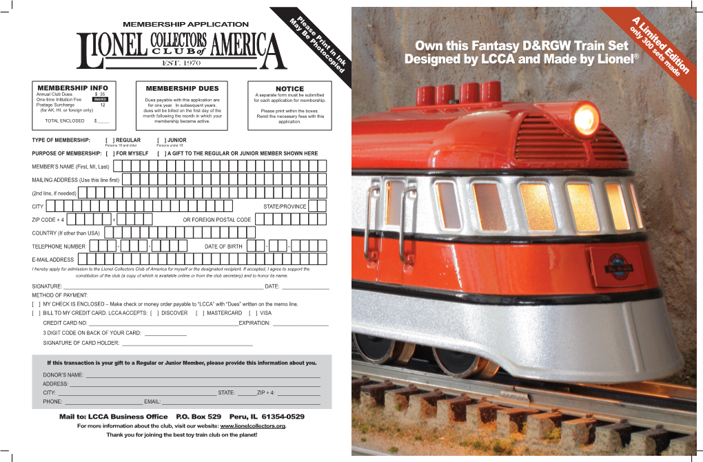 Own This Fantasy D&RGW Train Set