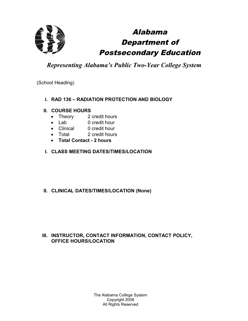 I. Rad 136 Radiation Protection and Biology