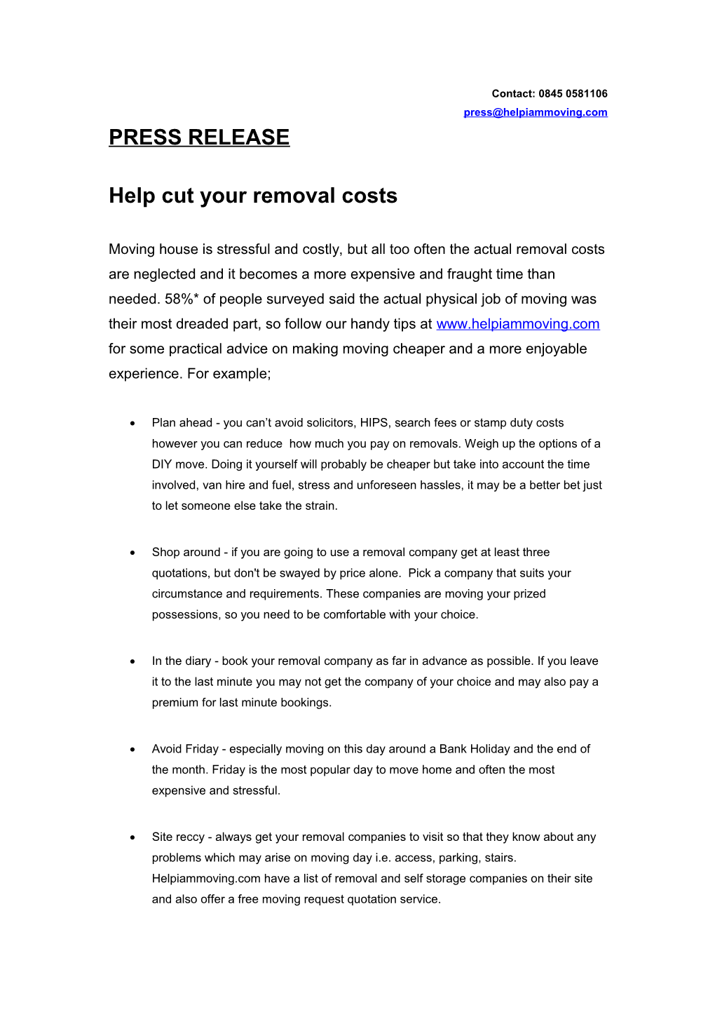 Help Cut Your Removal Costs