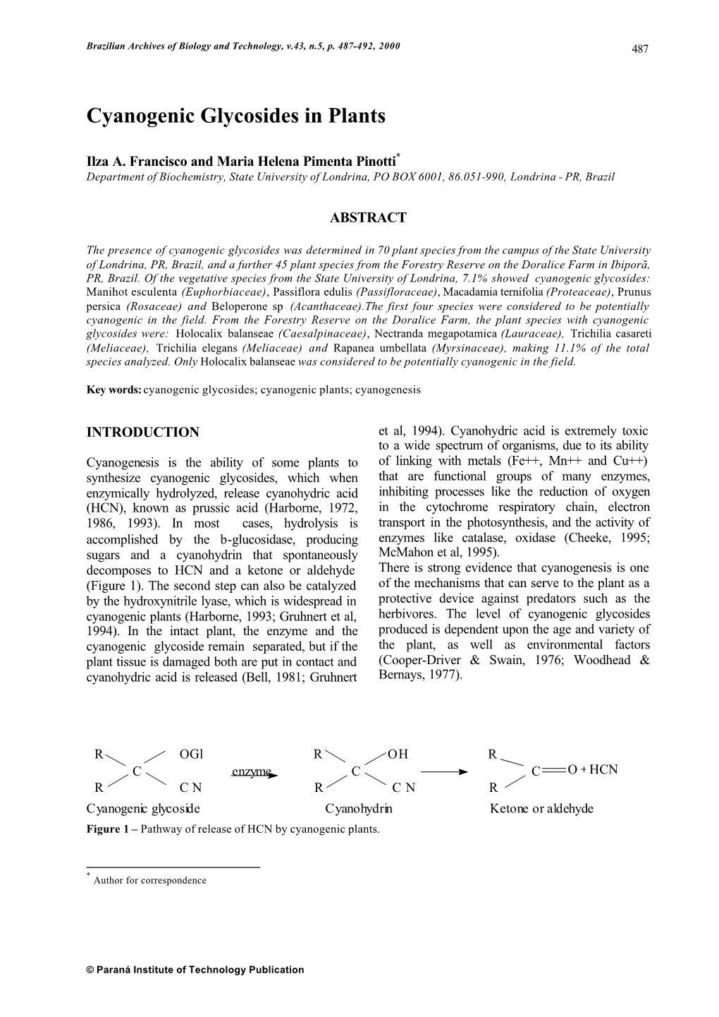 Cyanogenic Glycosides in Plants