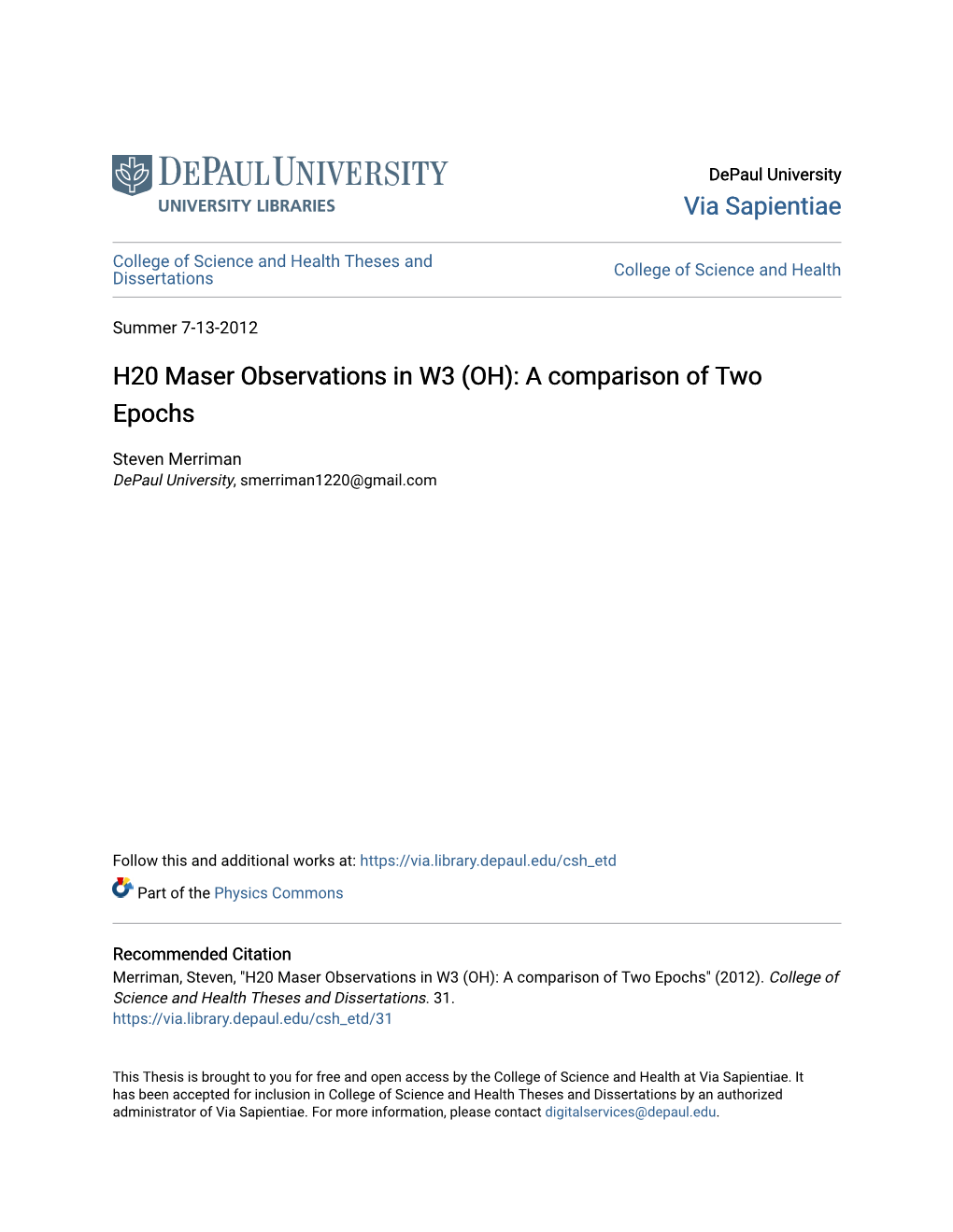 H20 Maser Observations in W3 (OH): a Comparison of Two Epochs