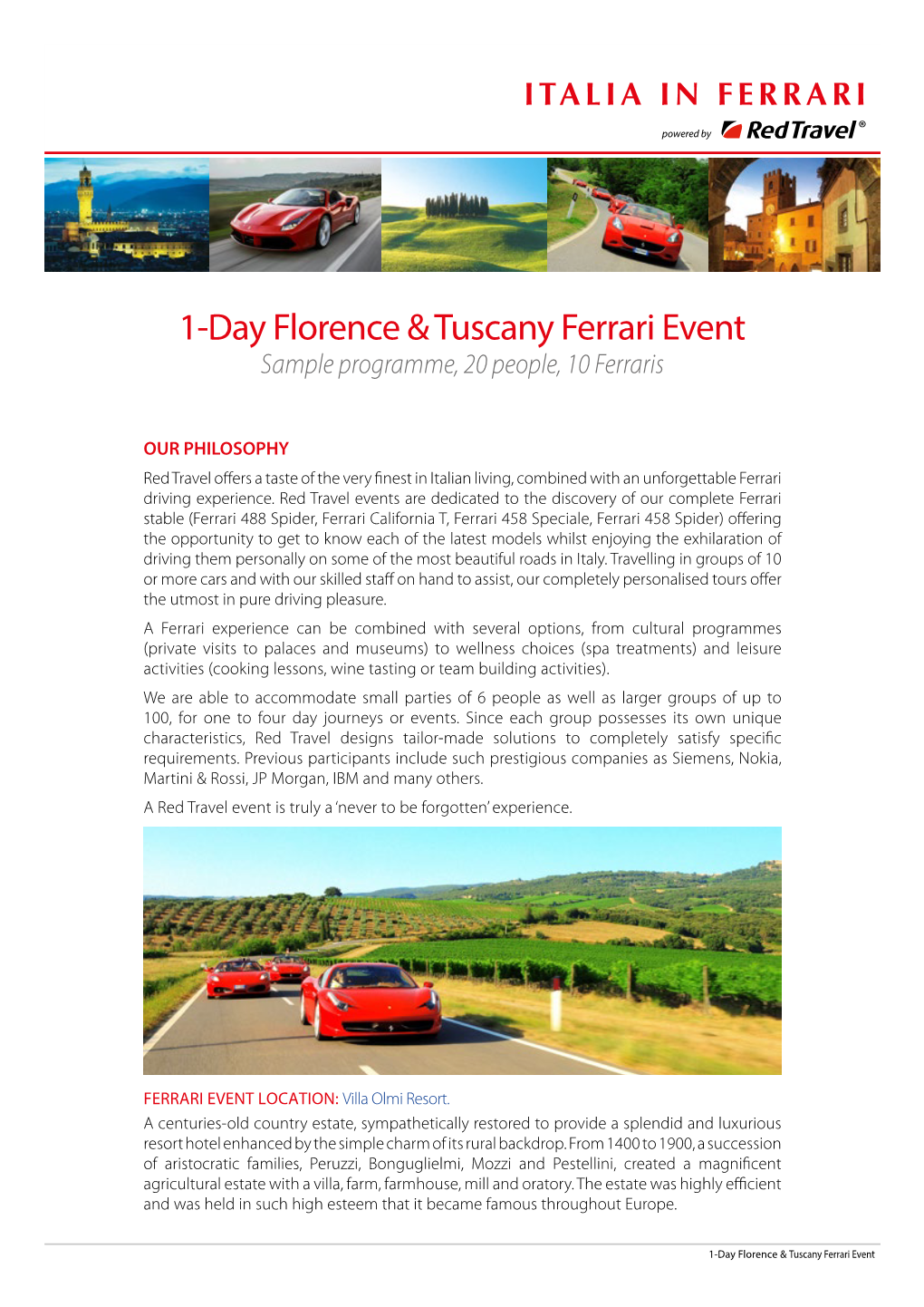 1-Day Florence & Tuscany Ferrari Event