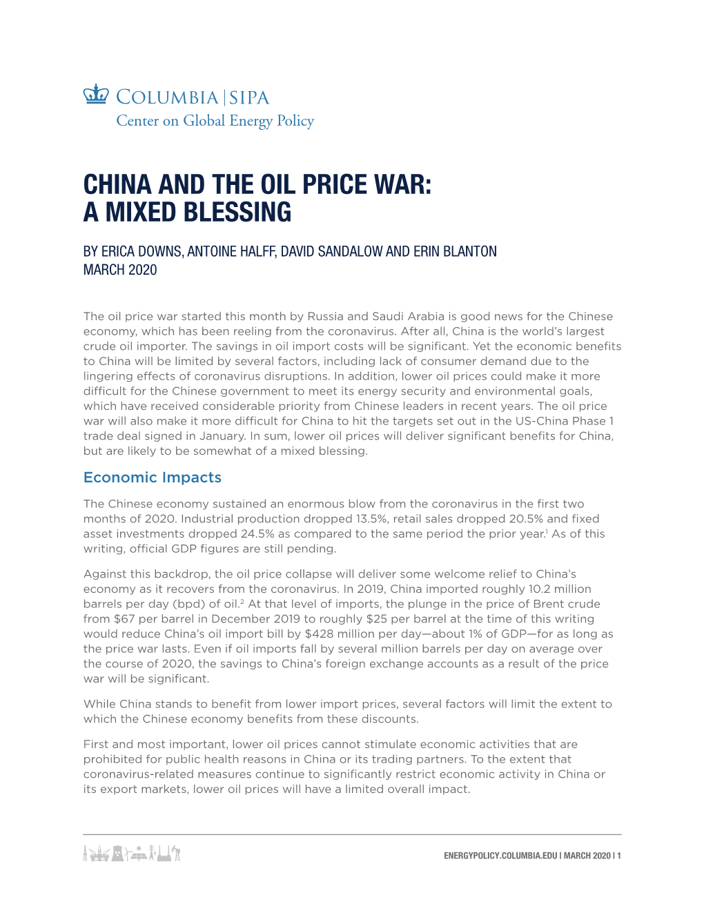 China and the Oil Price War: a Mixed Blessing