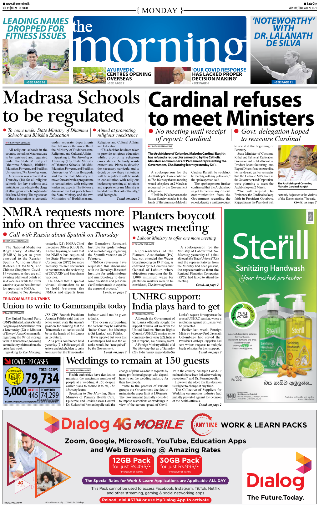 Cardinal Refuses to Meet Ministers