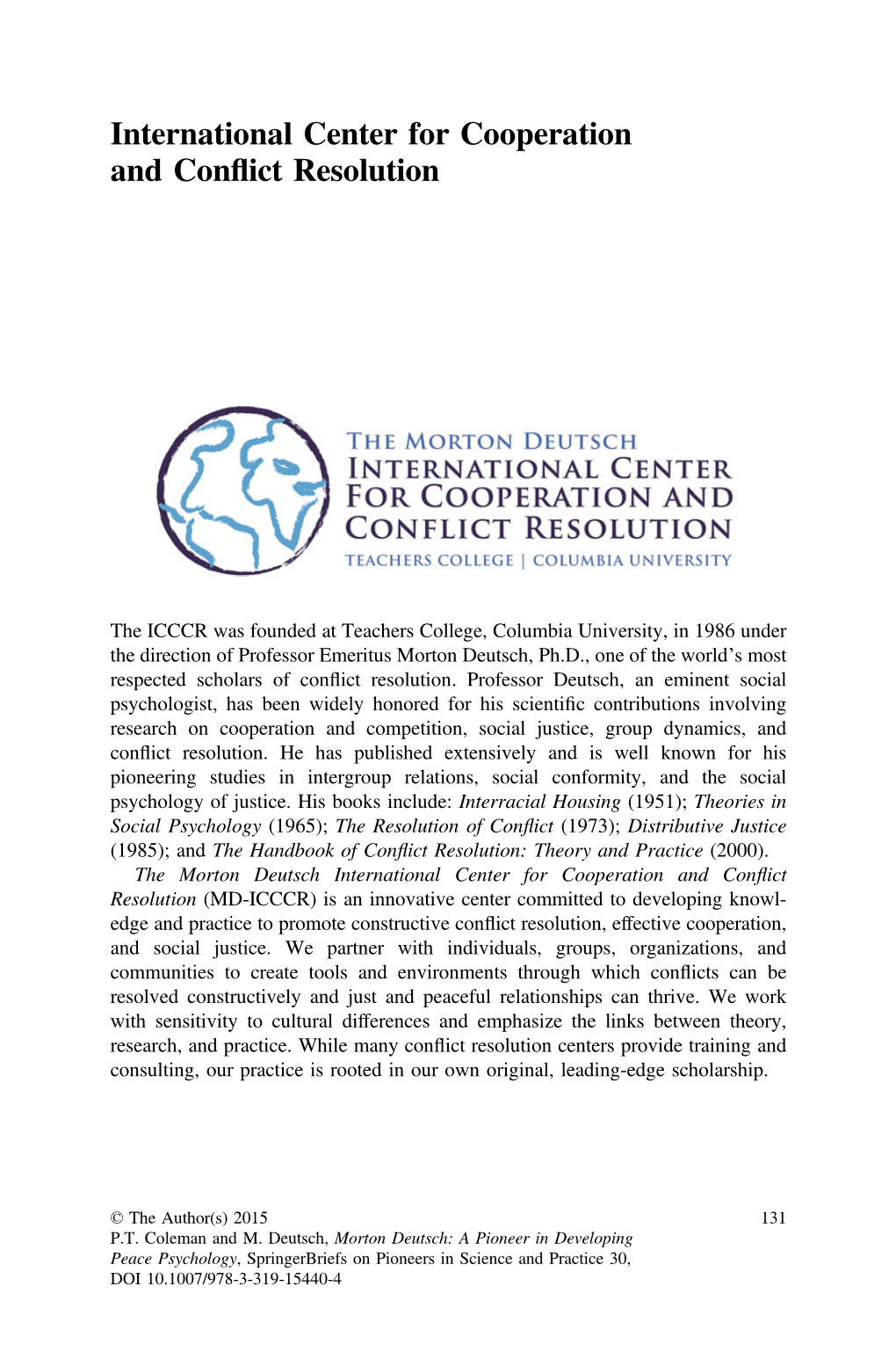 International Center for Cooperation and Conflict Resolution