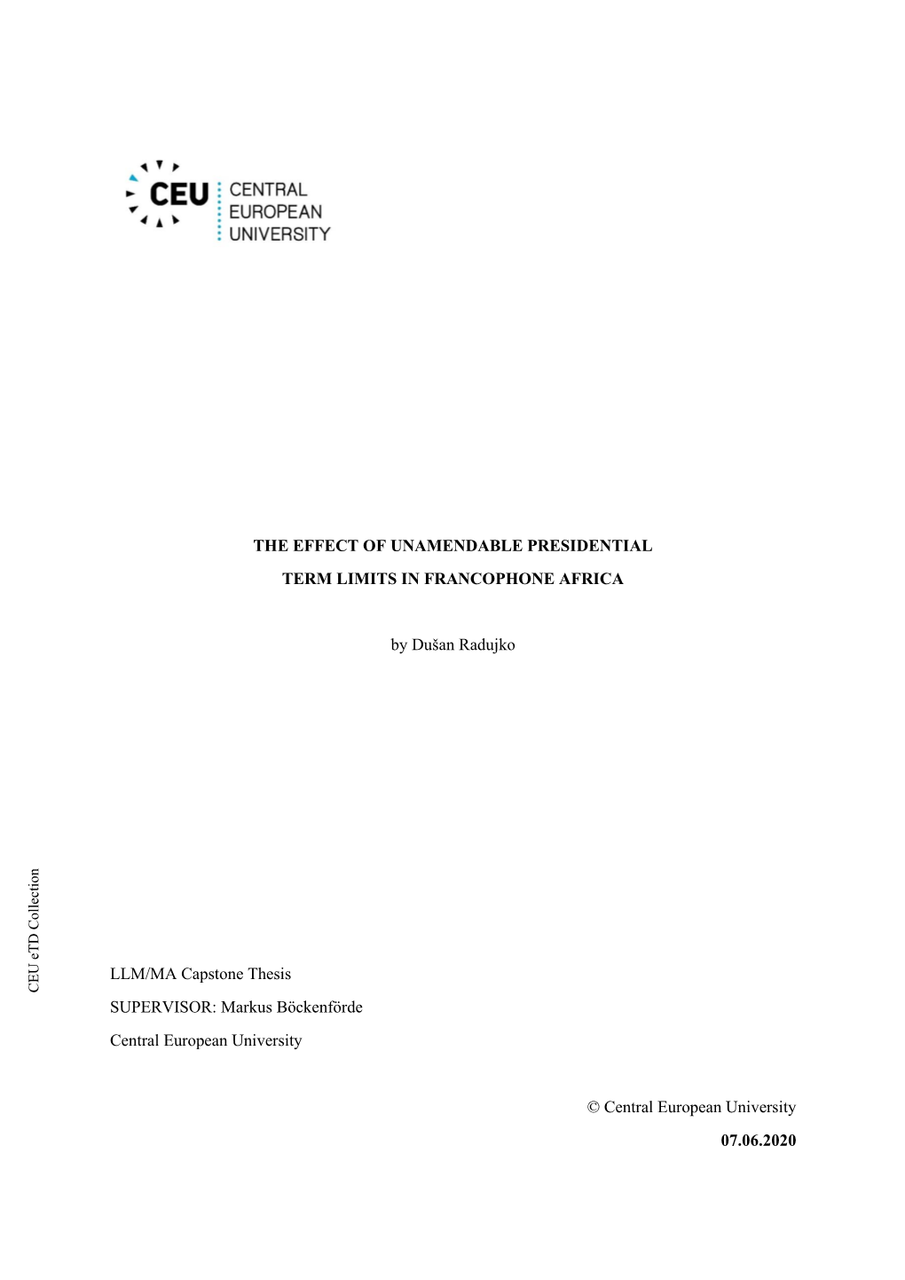 The Effect of Unamendable Presidential Term Limits in Francophone Africa