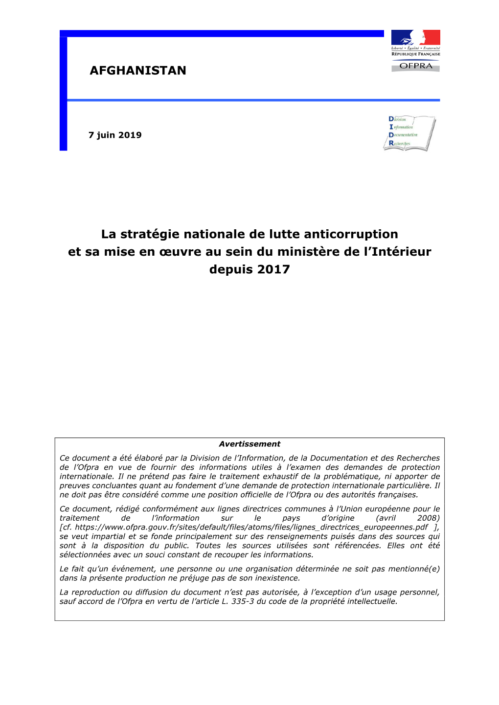 La Stratégie Nationale De Lutte Anticorruption Et Sa Mise En Œuvre Au Sein Du Ministère De L’Intérieur Depuis 2017