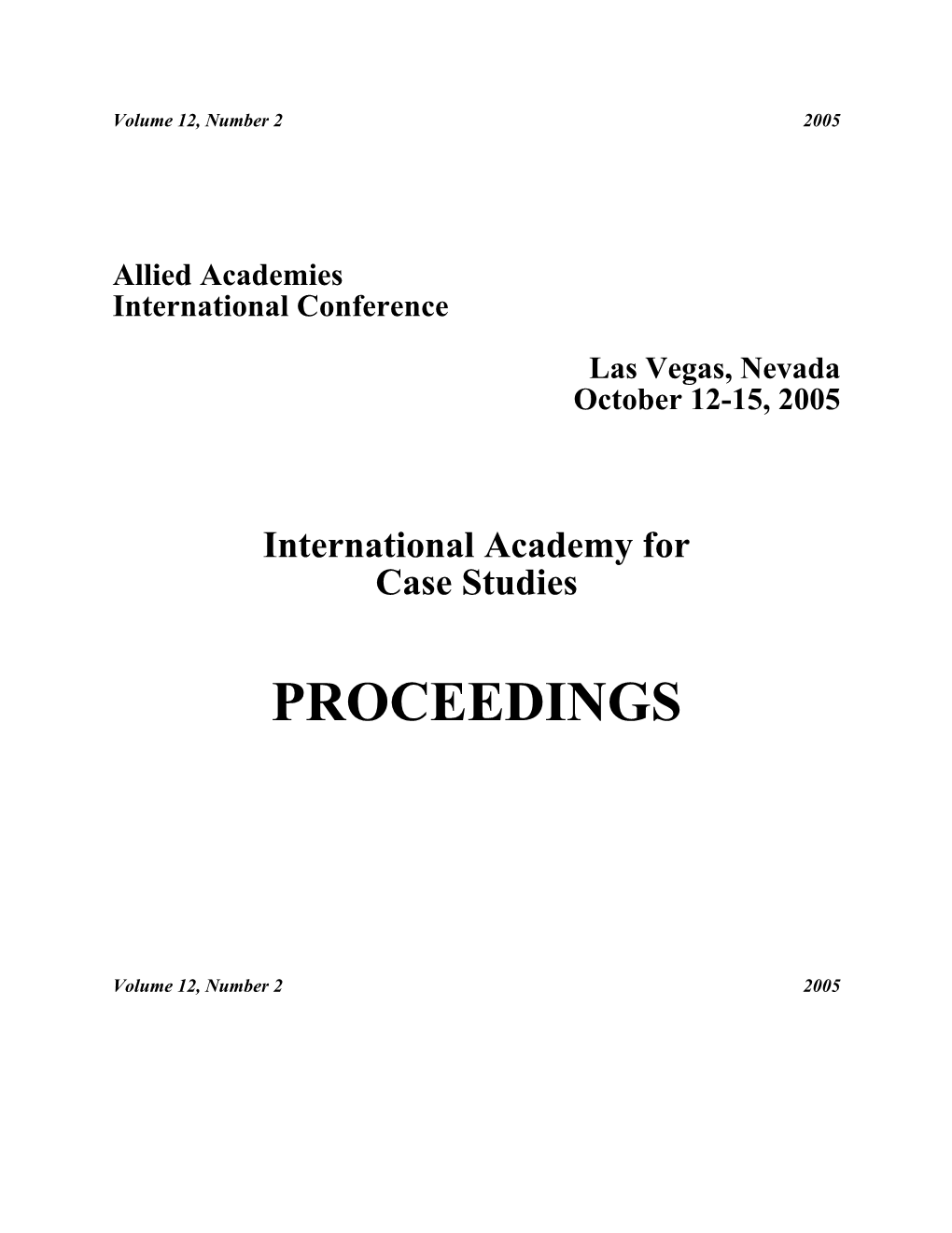 International Academy for Case Studies