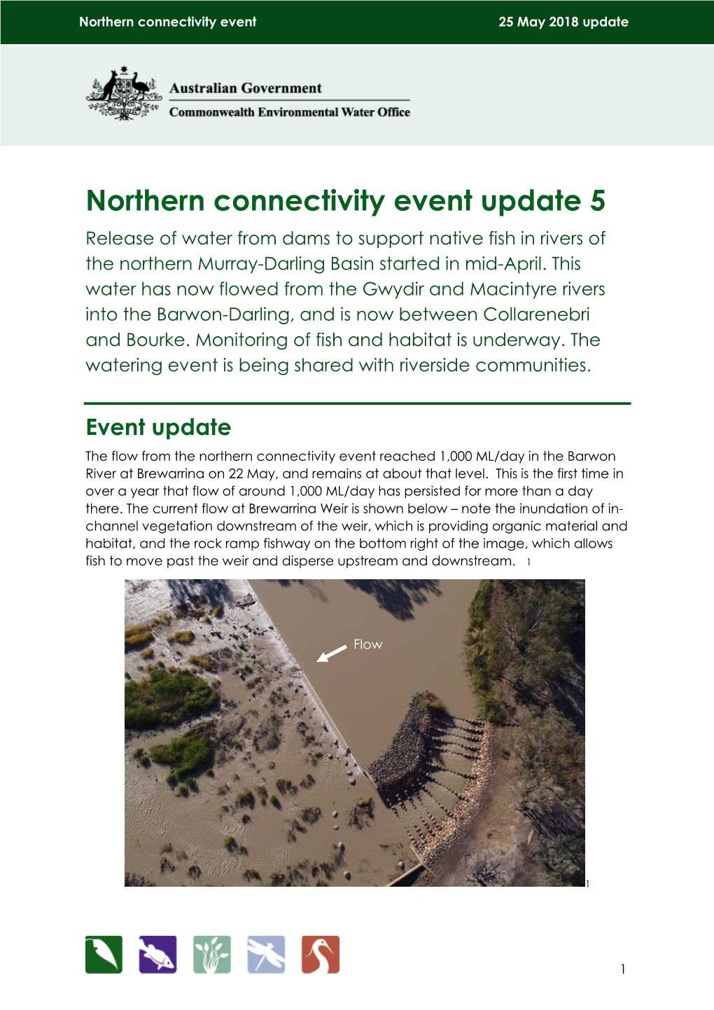 Northern Connectivity Event Update 25 May 2018