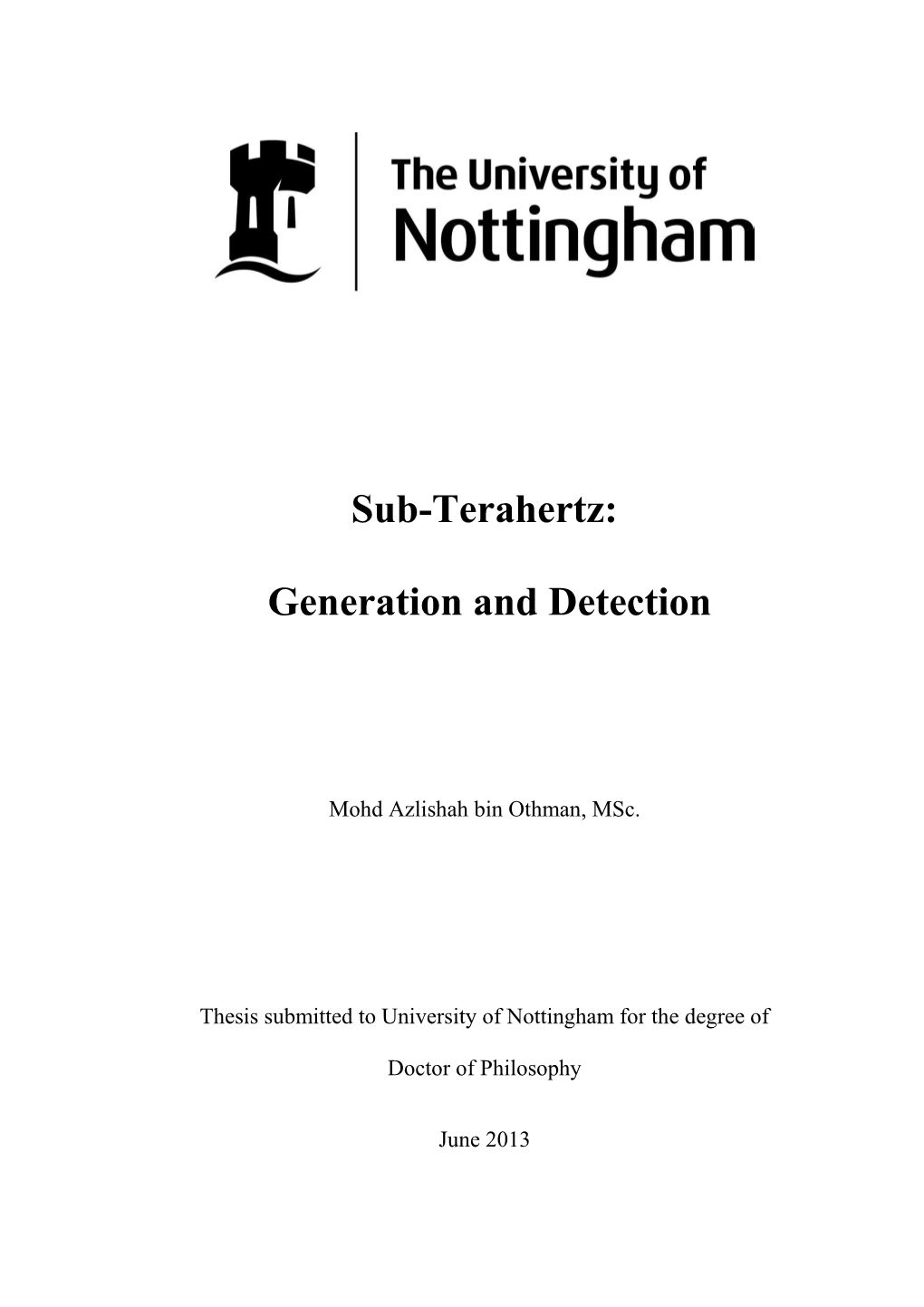 Sub-Terahertz: Generation and Detection
