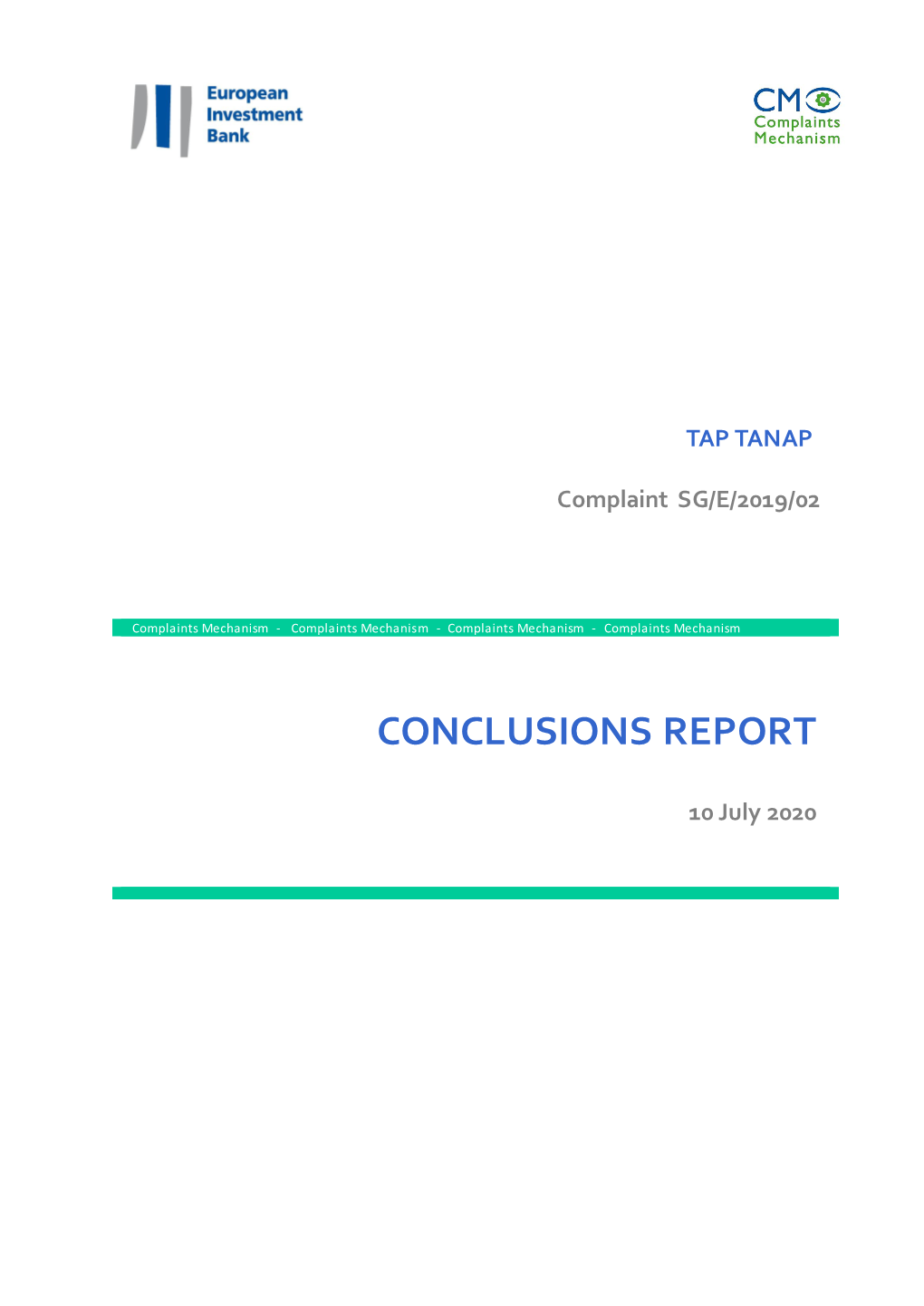 Conclusions Report