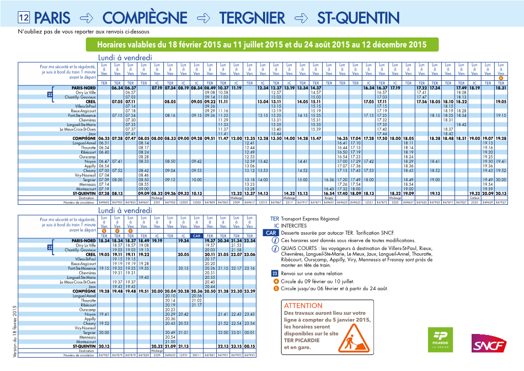 12 Paris Compiègne Tergnier St-Quentin