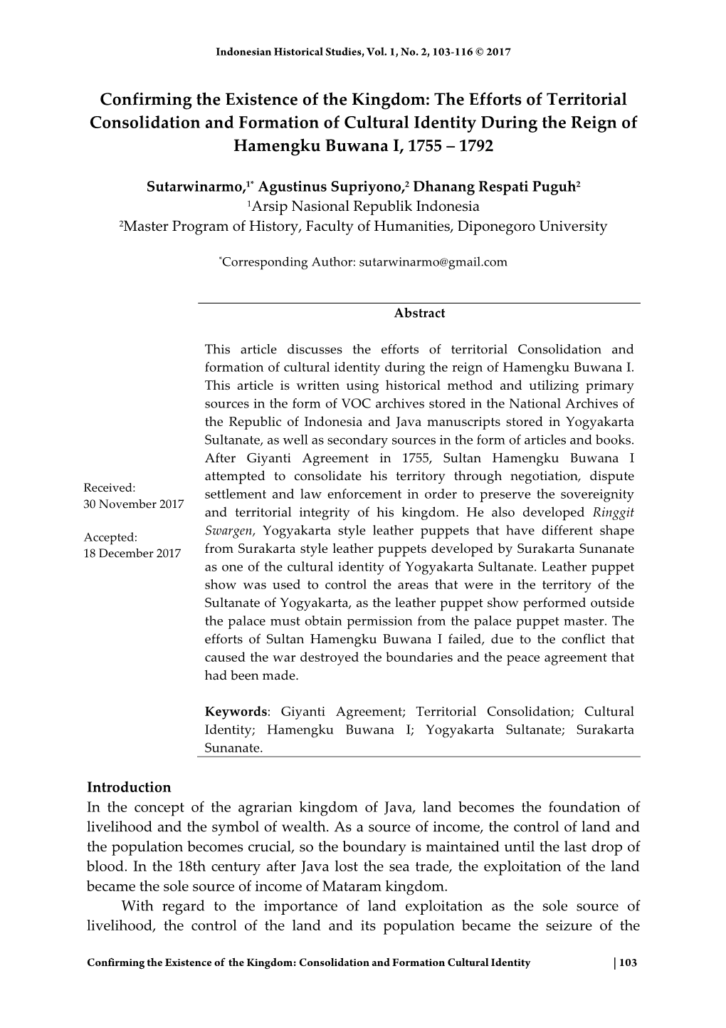 Confirming the Existence of the Kingdom: the Efforts of Territorial Consolidation and Formation of Cultural Identity During