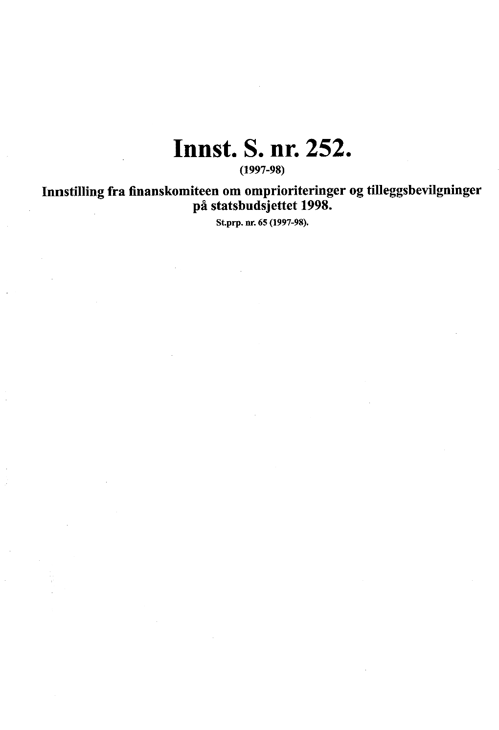 Innst. S. Nr. 252