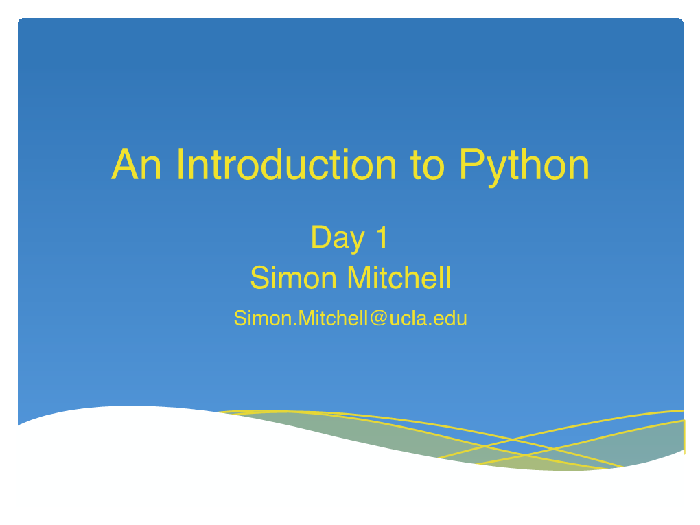 An Introduction to Python