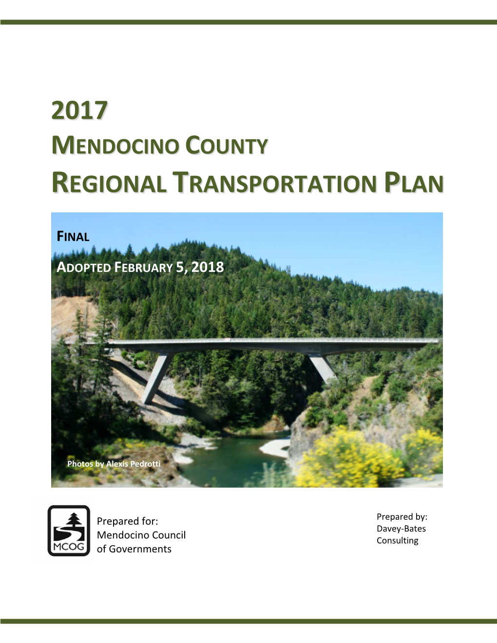 2017 Mendocino County Regional Transportation Plan