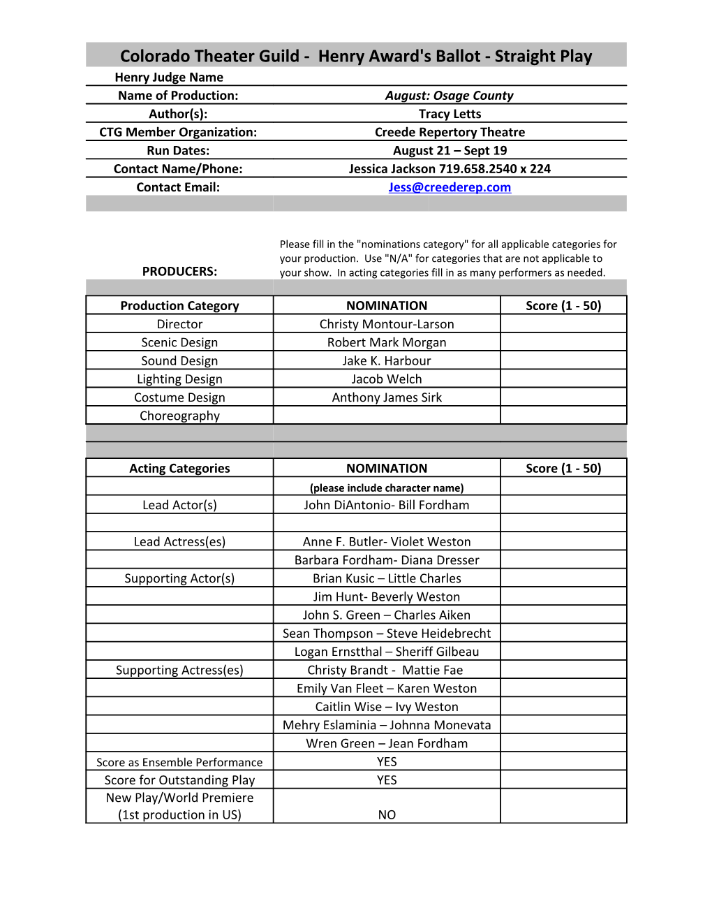 Colorado Theater Guild - Henry Award's Ballot - Straight Play s3