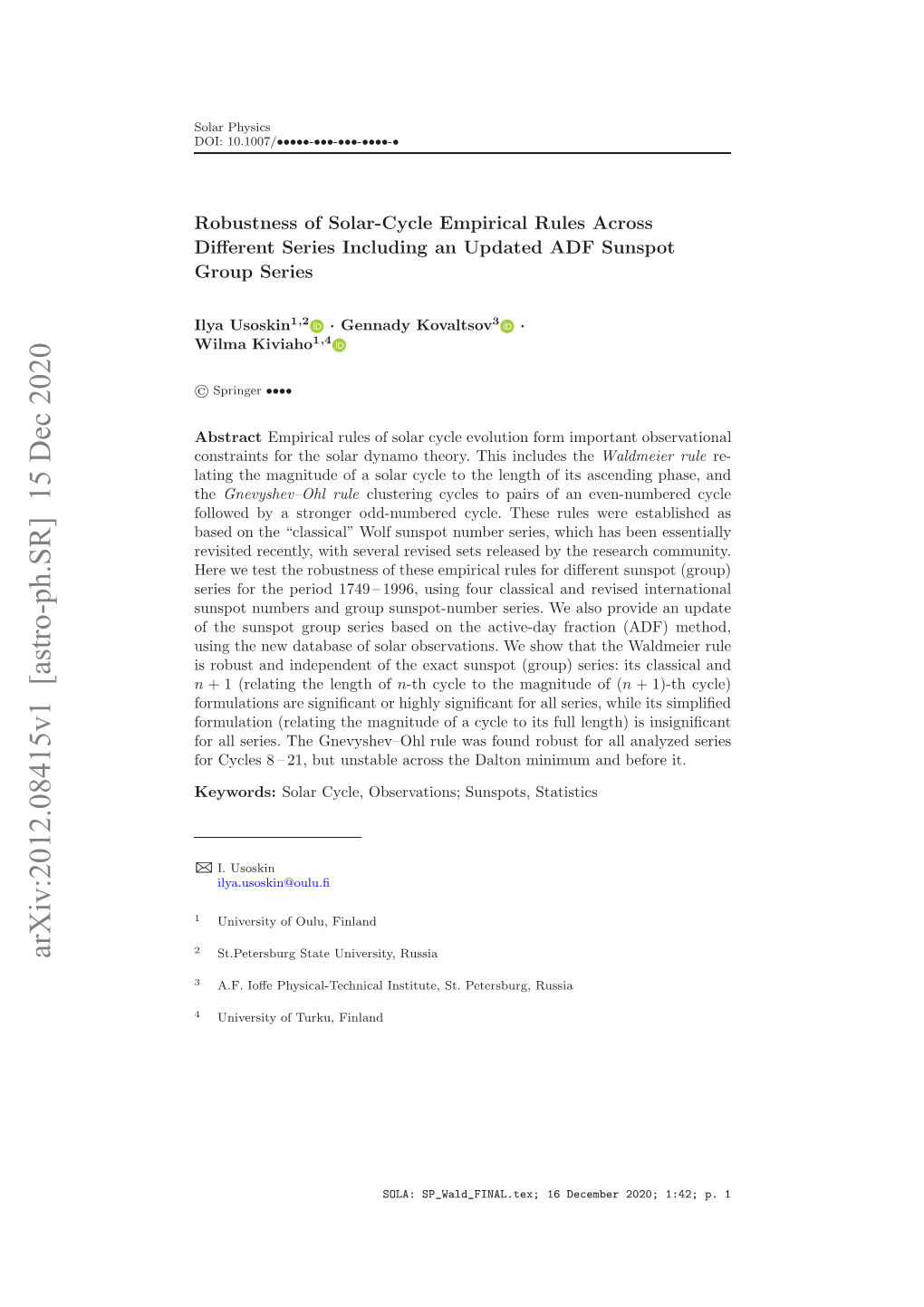 Robustness of Solar-Cycle Empirical Rules Across Different Series
