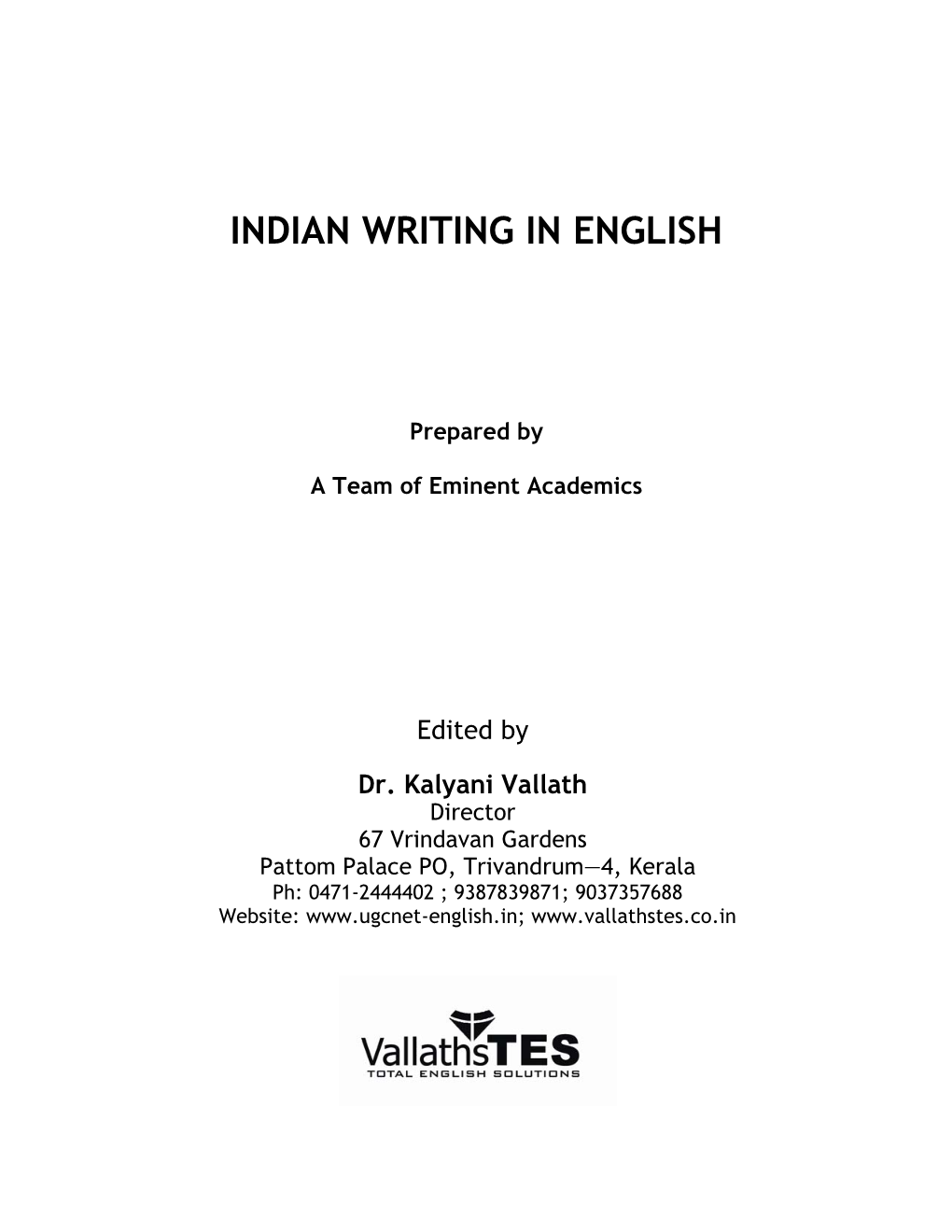 Indian Writing in English