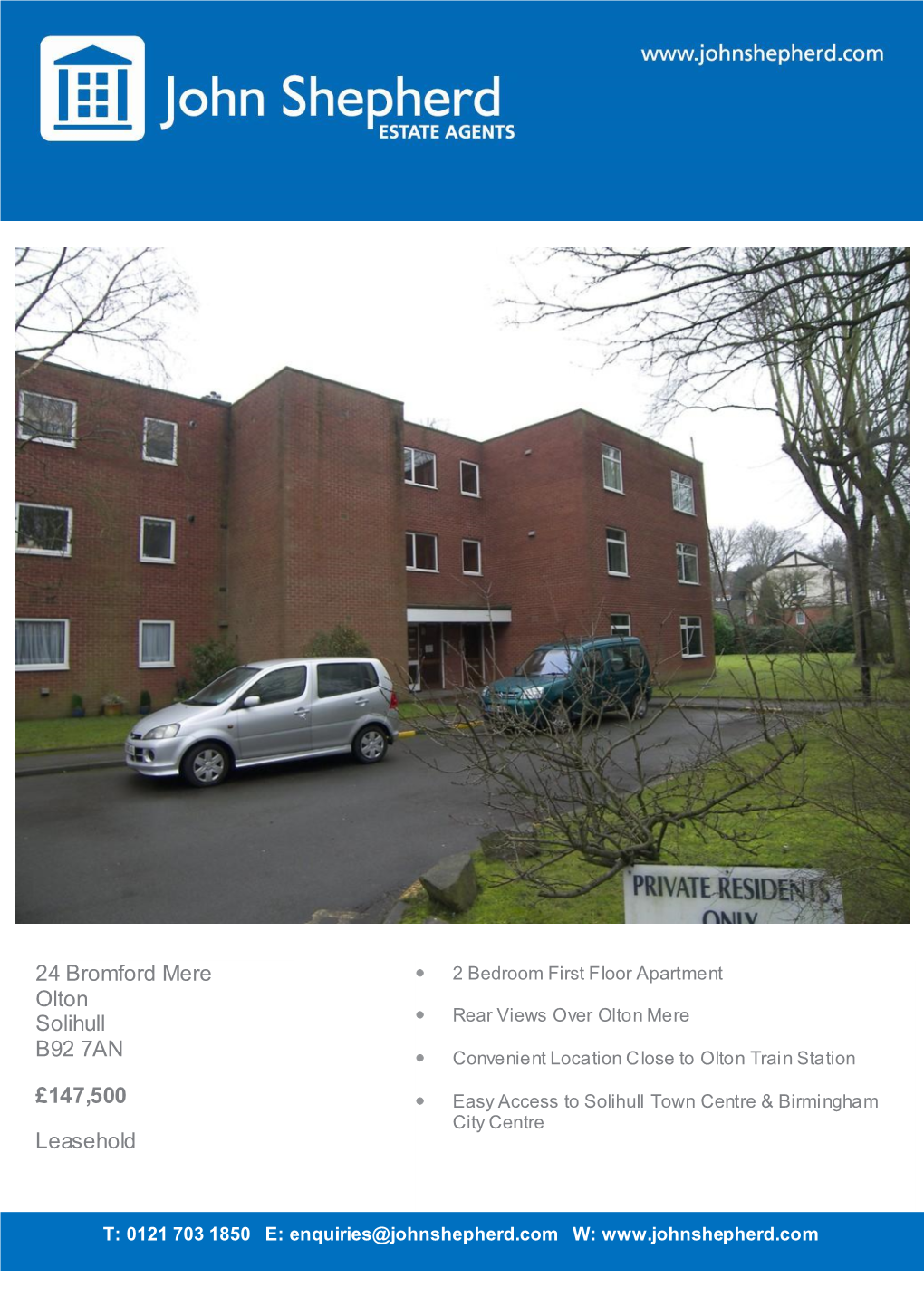 24 Bromford Mere Olton Solihull B92 7AN £147,500 Leasehold