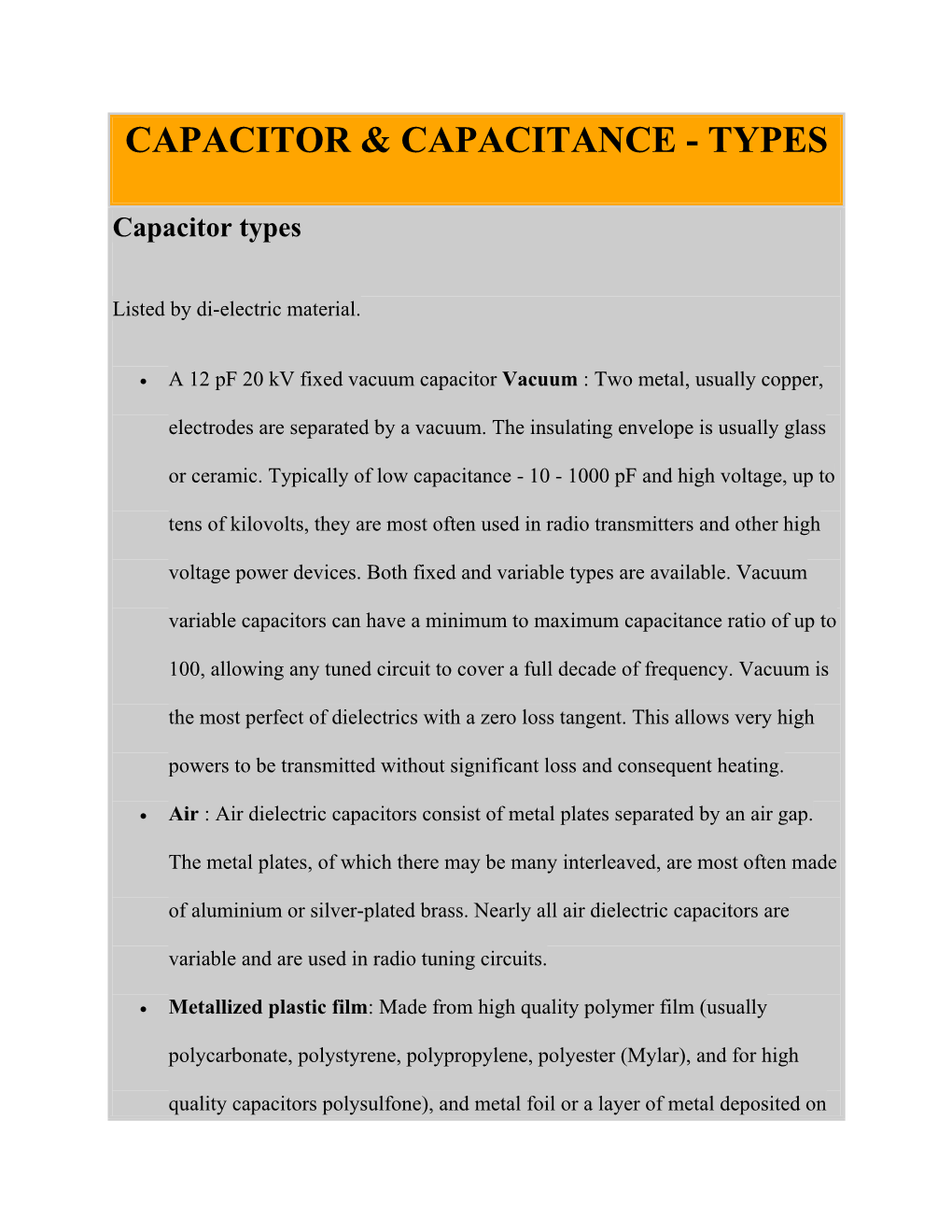 Capacitor & Capacitance