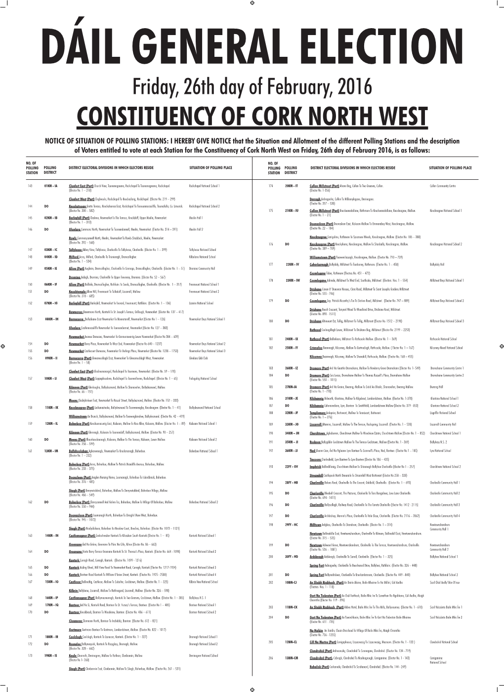 Notice of Situation of Polling Stations