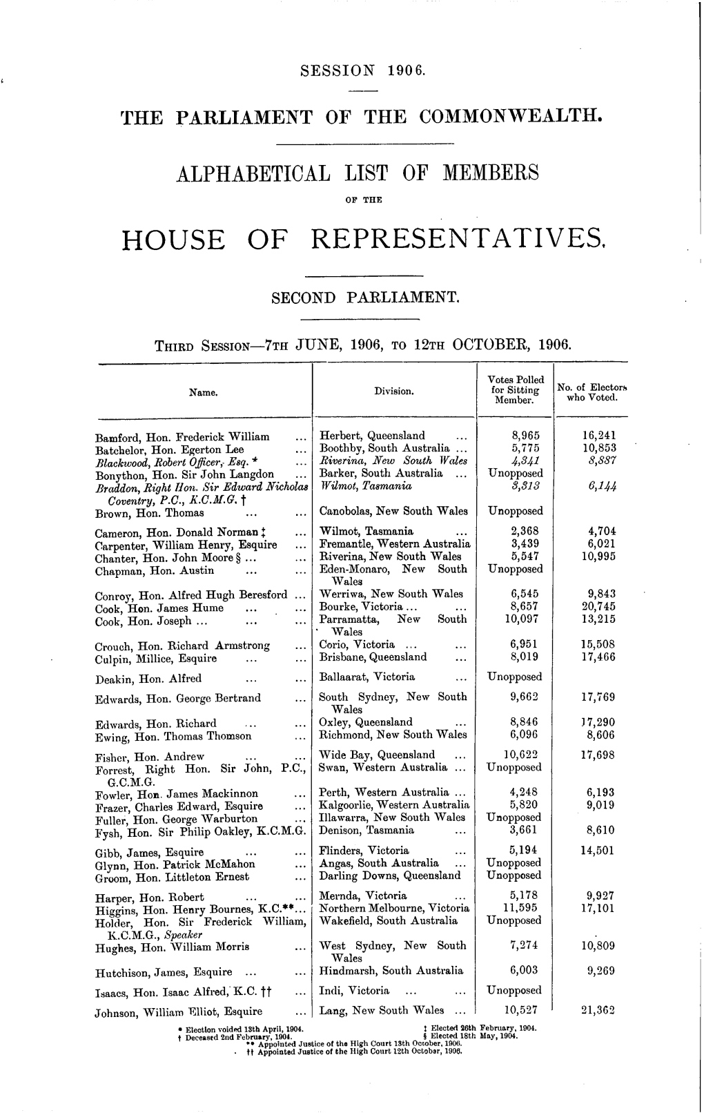 House of Representatives