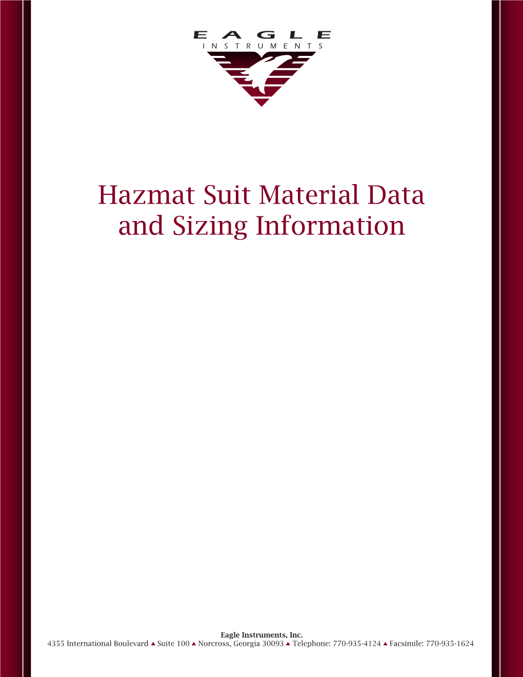 Hazmat Suit Material Data and Sizing Information