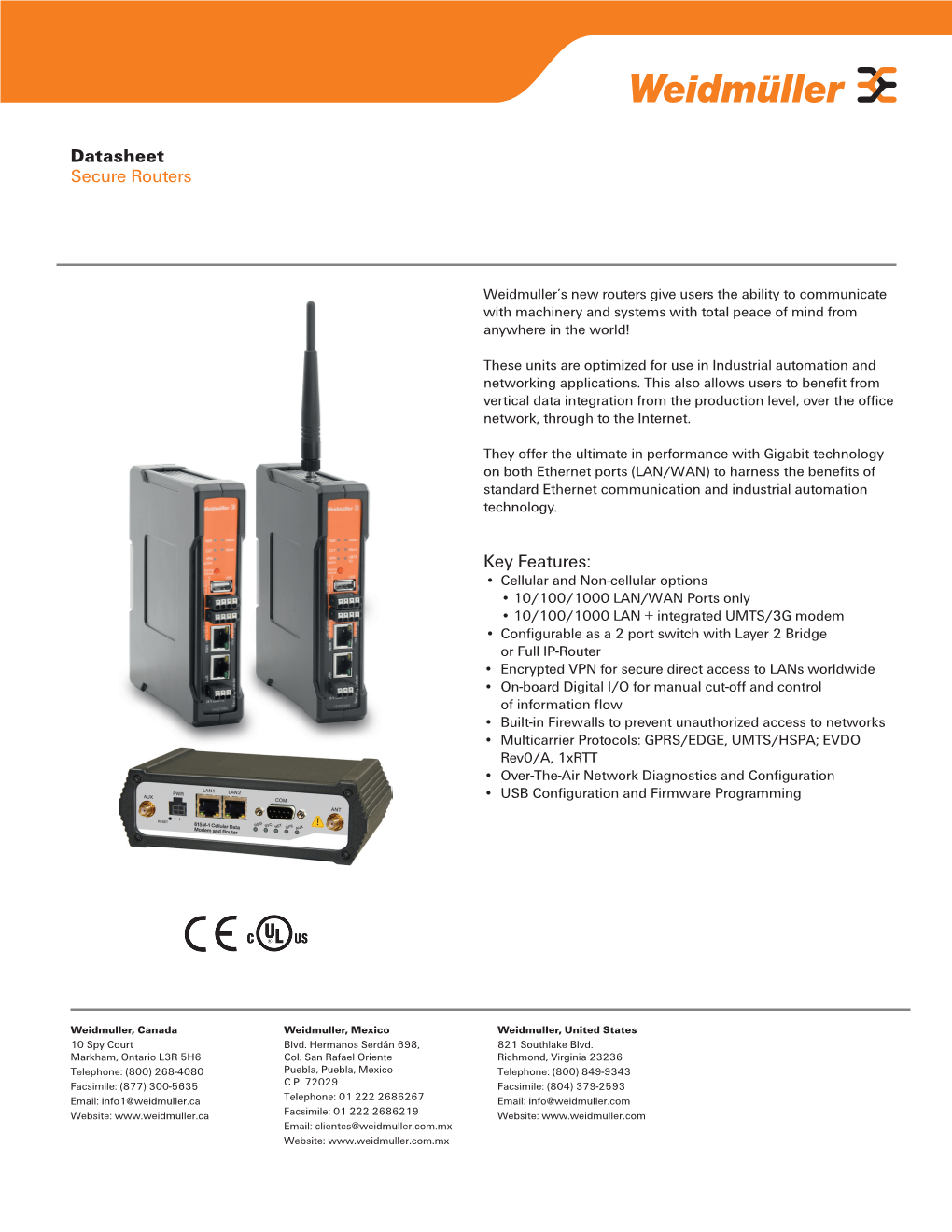 Datasheet Secure Routers Key Features