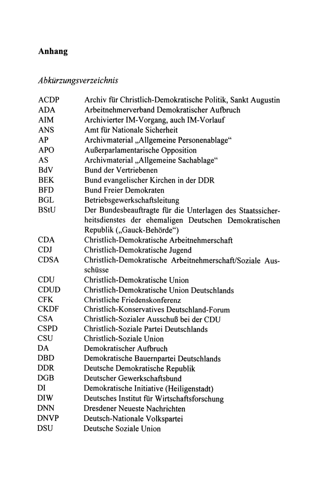 Abkurzungsverzeichnis