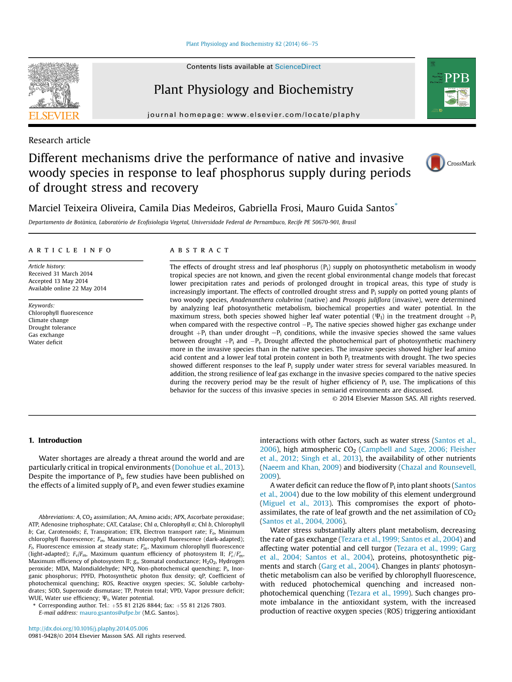 Different Mechanisms Drive the Performance of Native and Invasive Woody Species in Response to Leaf Phosphorus Supply During Periods of Drought Stress and Recovery