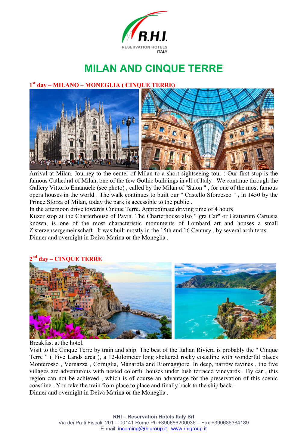 Milan and Cinque Terre