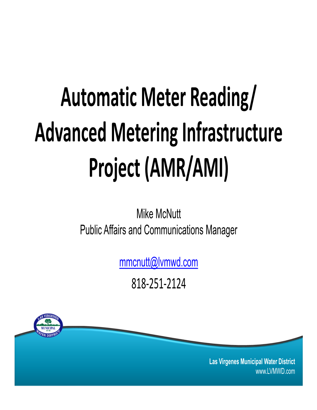 Automatic Meter Reading/ Advanced Metering Infrastructure Project (AMR/AMI)