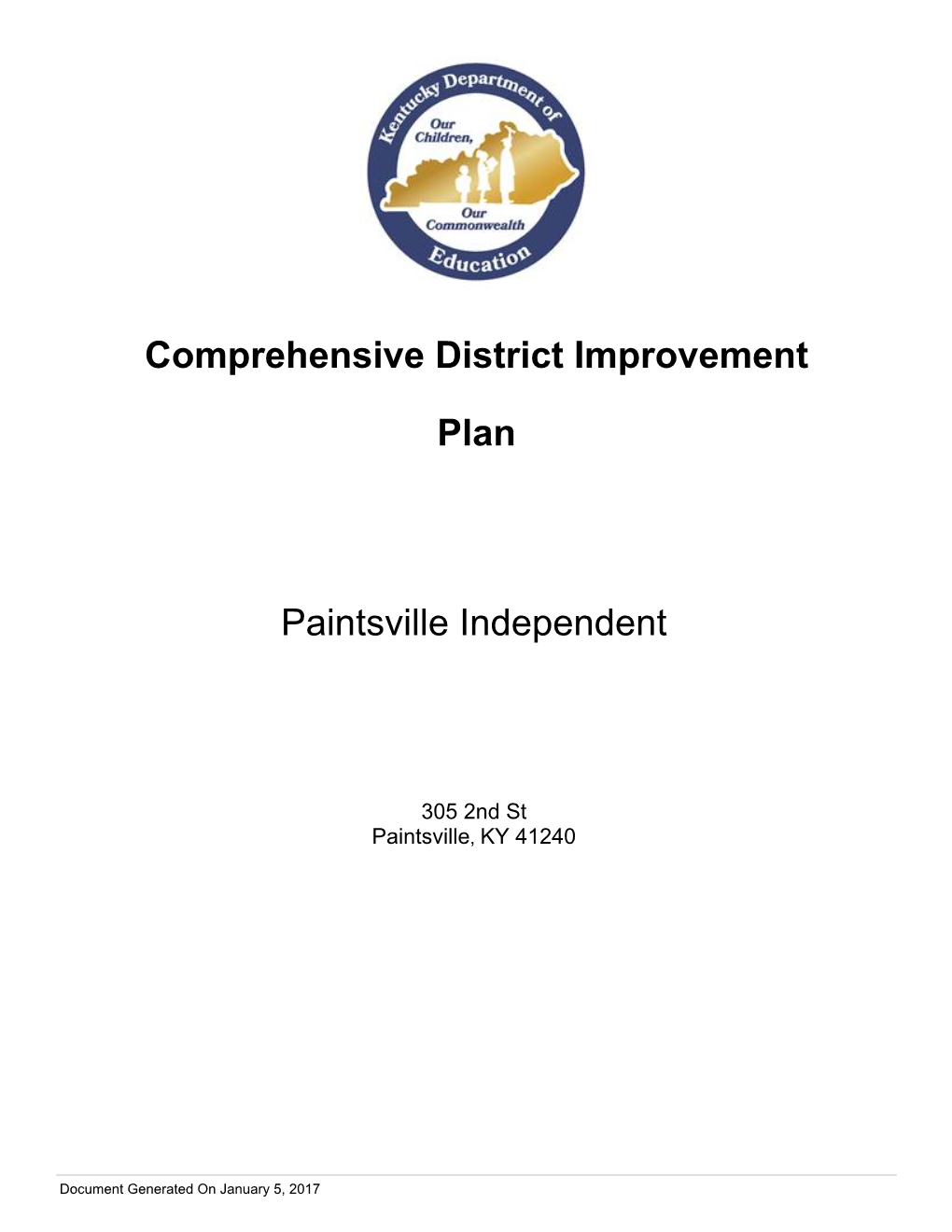 Comprehensive District Improvement