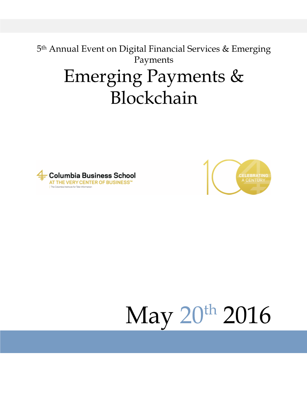 Emerging Payments & Blockchain