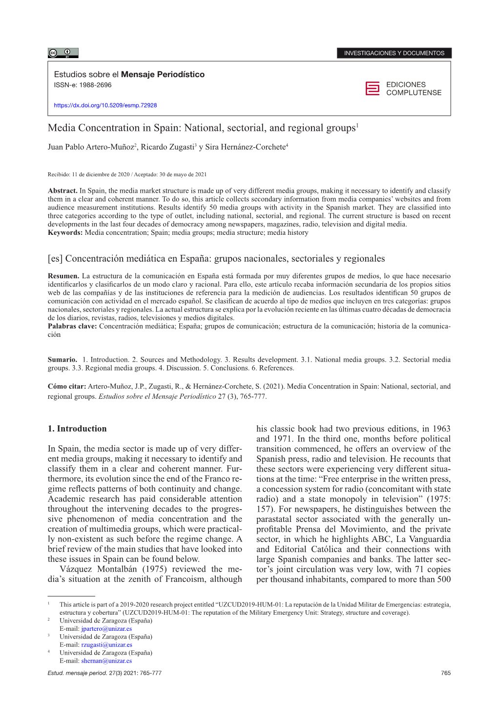 National, Sectorial, and Regional Groups1