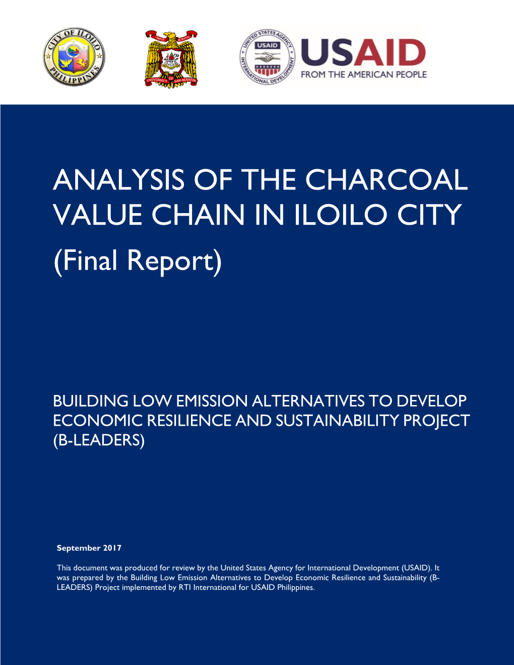 ANALYSIS of the CHARCOAL VALUE CHAIN in ILOILO CITY (Final Report)